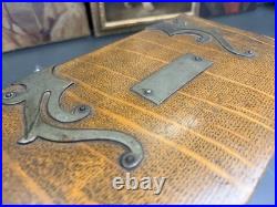 Antique Tiger Oak Cigar Humidor Arts & Crafts Era c. 1895-1915