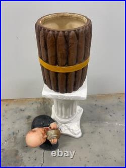 Antique, Tobacco Humidor Man Drinking Beer In Barrel By J. Maresh, C1894