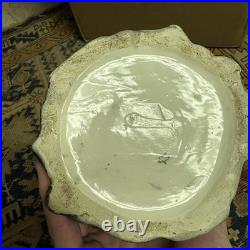 Antique Tobacco Jar Austrian Majolica Owl In Robes RARE Nice shape 1900s