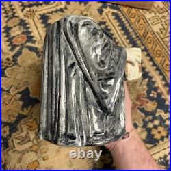 Antique Tobacco Jar Austrian Majolica Owl In Robes RARE Nice shape 1900s