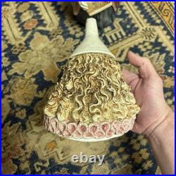 Antique Tobacco Jar Austrian Majolica Owl In Robes RARE Nice shape 1900s