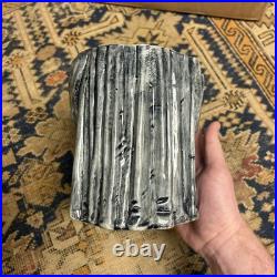 Antique Tobacco Jar Austrian Majolica Owl In Robes RARE Nice shape 1900s