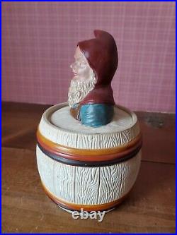 Antique Tobacco Jar Gnome on Barrel JOHANN MARESCH JM 3448