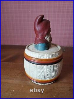 Antique Tobacco Jar Gnome on Barrel JOHANN MARESCH JM 3448