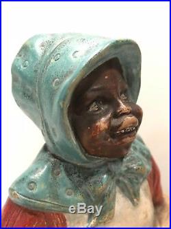 Antique Tobacco Jar Impressed Jm # 3504 Of Young Black Girl