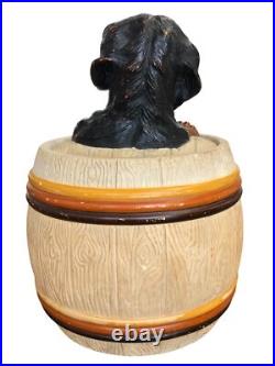 Antique Tobacco Jar JM Johann Maresch Dachshund Barrel Humidor Ceramic Rare HTF