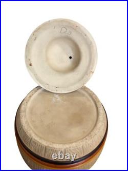 Antique Tobacco Jar JM Johann Maresch Dachshund Barrel Humidor Ceramic Rare HTF