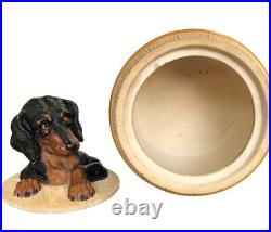 Antique Tobacco Jar JM Johann Maresch Dachshund Barrel Humidor Ceramic Rare HTF