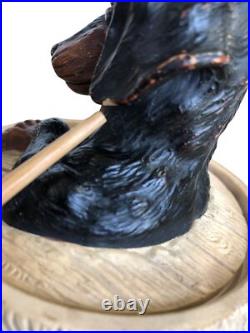 Antique Tobacco Jar JM Johann Maresch Dachshund Barrel Humidor Ceramic Rare HTF