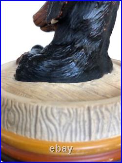 Antique Tobacco Jar JM Johann Maresch Dachshund Barrel Humidor Ceramic Rare HTF