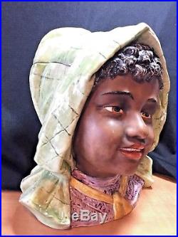 Antique Tobacco Jar Of Beautiful Young Black Girl