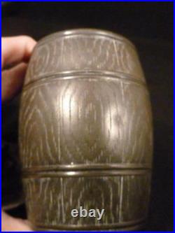 Antique Tobacco Jar Silver Plate Barrel Figural Lady Bust Top LID Rare