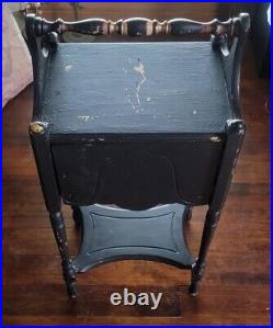 Antique Tudor Style Painted Humidor Smoking Cabinet 30 Tall