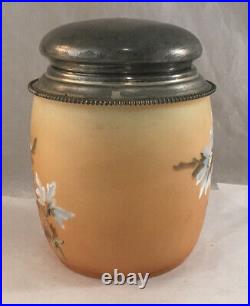 Antique Victorian Art Glass Cf Monroe Nakara Cigar Tobacco Humidor Jar