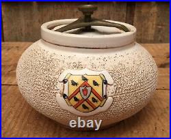Antique Victorian Ceramic MACINTYRE BURSLEM TOBACCO Jar Coat Of Arms Humidor
