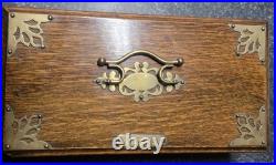 Antique Victorian Oak Cigar Hinged Humidor Box 19th Century Very Good, Rare
