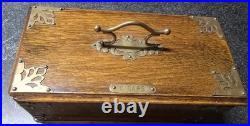 Antique Victorian Oak Cigar Hinged Humidor Box 19th Century Very Good, Rare