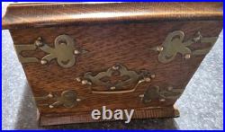 Antique Victorian Oak Cigar Hinged Humidor Box 19th Century Very Good, Rare