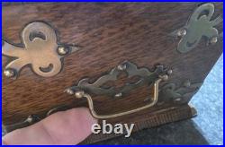 Antique Victorian Oak Cigar Hinged Humidor Box 19th Century Very Good, Rare