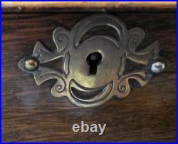 Antique Victorian Oak Cigar Hinged Humidor Box 19th Century Very Good, Rare