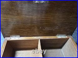 Antique Victorian Oak Cigar Hinged Humidor Box 19th Century Very Good, Rare