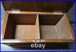 Antique Victorian Oak Cigar Hinged Humidor Box 19th Century Very Good, Rare