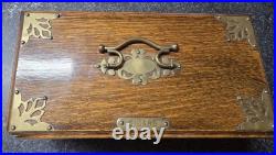 Antique Victorian Oak Cigar Hinged Humidor Box 19th Century Very Good, Rare