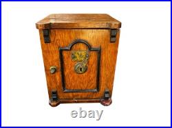 Antique Victorian Oak Novelty Cigar Humidor Box C1870. Unlocked. No Key