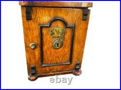 Antique Victorian Oak Novelty Cigar Humidor Box C1870. Unlocked. No Key