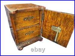 Antique Victorian Oak Novelty Cigar Humidor Box C1870. Unlocked. No Key