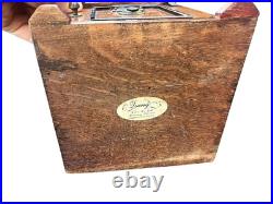 Antique Victorian Oak Novelty Cigar Humidor Box C1870. Unlocked. No Key