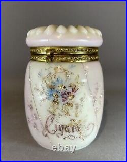 Antique Victorian Wavecrest CIGARS Humidor Glass Jar