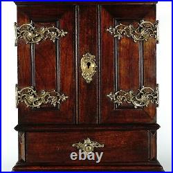 Antique Victorian Wood Cigar Cabinet Table Top Display Box, Hidden Match Striker