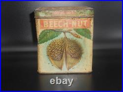 Antique Vintage Beech Nut Tobacco Advertising Cigar Humidor Tin Can Container