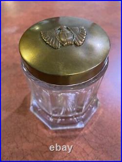 Antique Vintage Benedict Karnak Scarab Brass Humidor 1920s Egyptian Revival 2184