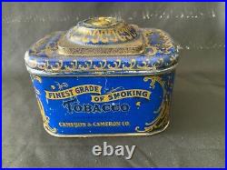 Antique/Vintage Cameron & Cameron Tin Cigar Humidor Box. READ