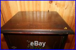 Antique Vintage Cigar Humidor Smoking Stand Table COPPER LINED