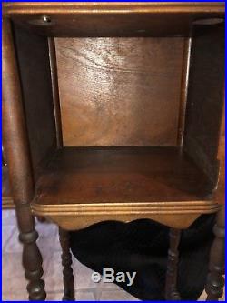 Antique Vintage Cushman Smoker Tobacco Smoking Stand Ashtray Humidor Table