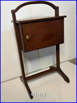 Antique Vintage Humidor Stand Wood Smokers Cupboard Cabinet Smokers Side Table