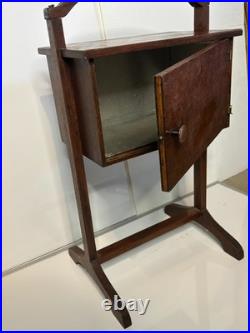 Antique Vintage Humidor Stand Wood Smokers Cupboard Cabinet Smokers Side Table