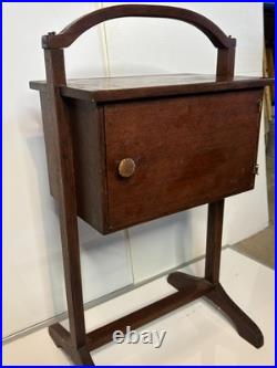 Antique Vintage Humidor Stand Wood Smokers Cupboard Cabinet Smokers Side Table