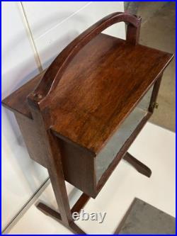 Antique Vintage Humidor Stand Wood Smokers Cupboard Cabinet Smokers Side Table