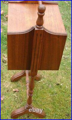 Antique Vintage Inlaid Solid Walnut Smoke Stand Humidor Smoking Smoker Table