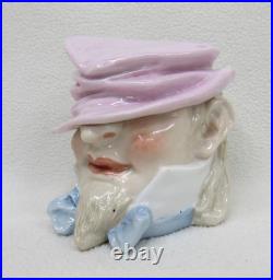 Antique Vintage Majolica Tobacco Humidor Man Head Stamped