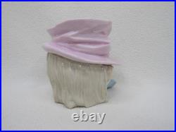 Antique Vintage Majolica Tobacco Humidor Man Head Stamped