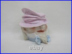 Antique Vintage Majolica Tobacco Humidor Man Head Stamped