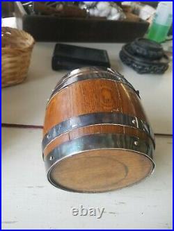 Antique/Vintage Oak Barrel Tobacco Jar/Humidor