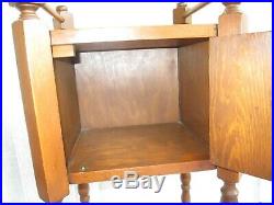 Antique Vintage Smoker Tobacco Stand Cigar Cabinet Table Humidor Wood Box Cool