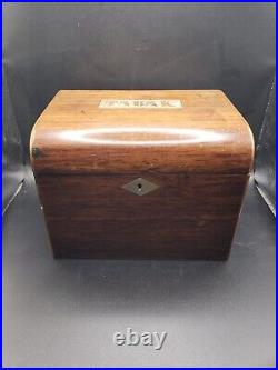 Antique Vintage Tabak wood box caddy Tobacco