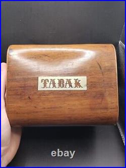 Antique Vintage Tabak wood box caddy Tobacco